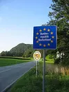 Almanya - Avusturya sınırında bir Schengen Sınırı tabelası