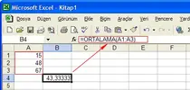 Excel ortalama hesaplama